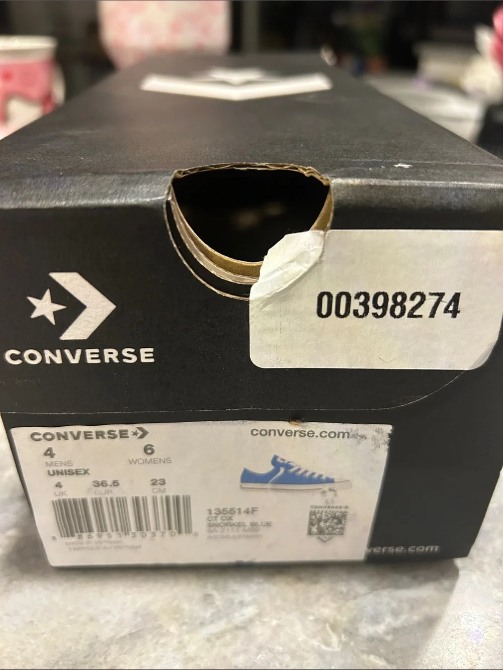Converse Kids Blue Low Top Canvas Sneakers with White Accents